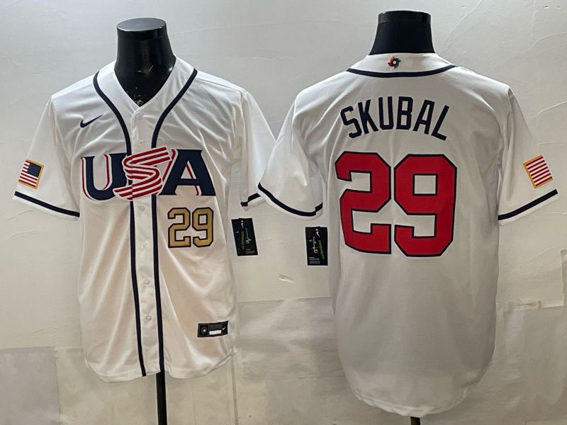 Men 2026 World Cub USA #29 Raleigh White Game Nike MLB Jersey style 0012